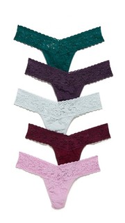 Комплект из пяти трусиков-танга с низкой посадкой для невысоких женщин Hanky Panky