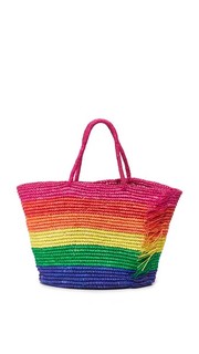 Объемная сумка с короткими ручками Candy-Stripe с бахромой Sensi Studio