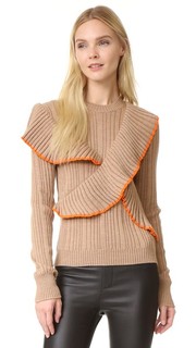 Пуловер с длинными рукавами и оборками Msgm