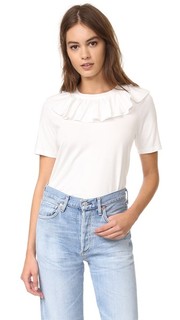 Ruffle Collar Tee Sea