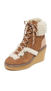 Eileen Platform Shearling Booties See by Chloe