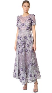 Платье со стеклярусом по всей поверхности Marchesa