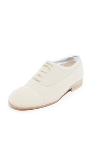 Ботинки на шнурках с отделкой из короткой шерсти Maison Margiela