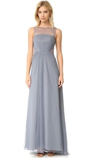 Вечернее платье Illusions из тюля с вырезами Monique Lhuillier Bridesmaids