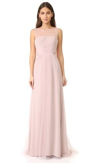 Вечернее платье Illusions из тюля с вырезами Monique Lhuillier Bridesmaids