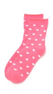 Флисовые носки с отворотами и изображением сердечек Plush