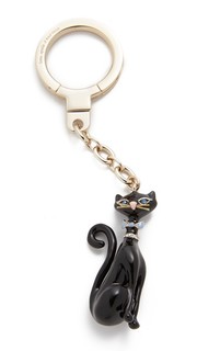 Эмалированный брелок для ключей с подвеской в виде кота Kate Spade New York
