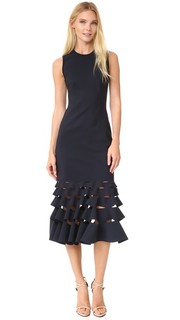 Свободное платье с косыми разрезами и оборками Dion Lee