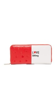 Длинный кошелек в форме таблетки с надписью «Love» Alice + Olivia