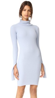 Платье с воротником под горло из трикотажа в рубчик Jacquemus