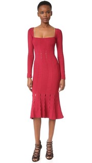 Трикотажное расклешенное платье с длинными рукавами Cushnie Et Ochs