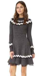 Платье-свитер с жаккардовым узором RED Valentino