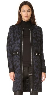 Жаккардовое пальто из мохера с леопардовым принтом Sonia by Sonia Rykiel