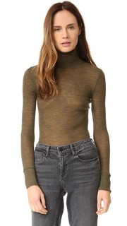Облегающая водолазка из шерстяного рубчатого трикотажа T by Alexander Wang