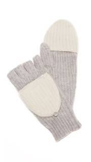 Кашемировые митенки с накладным элементом White + Warren