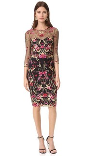 Коктейльное платье с вышивкой ришелье Marchesa Notte
