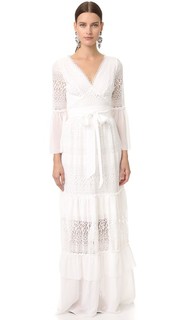 Длинное кружевное платье с завязками-веревками Temperley London