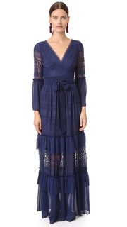 Длинное кружевное платье с завязками-веревками Temperley London