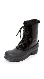 Оригинальные лакированные ботильоны на шнуровке Hunter Boots