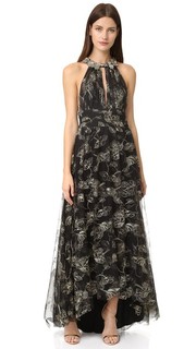 Расшитое бисером длинное платье Marchesa Notte