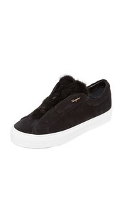 Кроссовки с меховой отделкой Salvatore Ferragamo