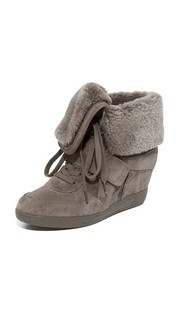 Кроссовки на танкетке Brendy с короткой шерстью Ash