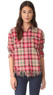 Клетчатая рубашка с потрепанным нижним краем Moon River