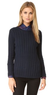 Рубчатый свитер с округлым вырезом и вставкой 525 America