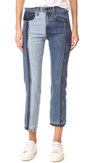 Двухцветные укороченные джинсы Rag & Bone/Jean