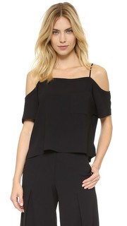 Топ с открытыми плечами из крепа T by Alexander Wang