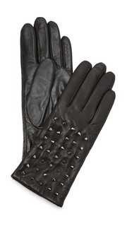 Классические кожаные перчатки с заклепками Carolina Amato