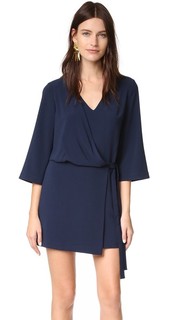 Платье с V-образным вырезом, накладным элементом и завязками Halston Heritage