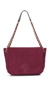 Небольшая замшевая сумка на ремне Marion с клапаном Tory Burch