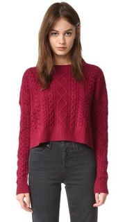 Укороченный свободный свитер Fisherman Autumn Cashmere
