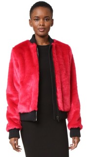 Бомбер из искусственного меха Msgm