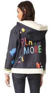 Куртка из денима с нарисованными вручную изображениями и надписью «Play More» Mira Mikati