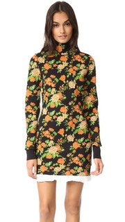 Платье-свитер с цветочным рисунком и воротником под горло Msgm