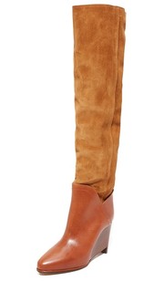 Сапоги из кожи и замши Maison Margiela