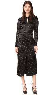 Атласное платье с принтом Nina Ricci