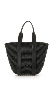 Соломенная объемная сумка с короткими ручками Panier Alexander Wang