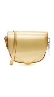 Миниатюрная седельная сумка из металлизированной кожи Sophie Hulme