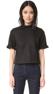 Топ с оборками из синтетического микроволокна Cynthia Rowley