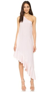 Платье с открытым плечом и оборками Cynthia Rowley