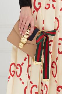 Кожаная сумка Sylvie Gucci