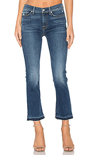 Unfinished hem distressed crop boot - 7 For All Mankind