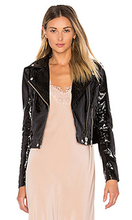 Mustang patent biker jacket - Muubaa