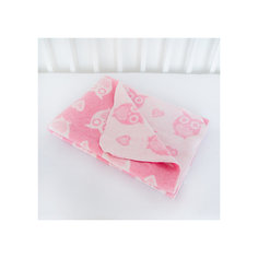Одеяло байковое Совы 85х115, Baby Nice, розовый