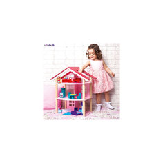 Кукольный домик "Роза Хутор" с мебелью 15 предметов, PAREMO