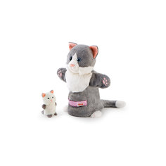 Мягкая игрушка на руку Кошка с котенком, 28 см, Trudi