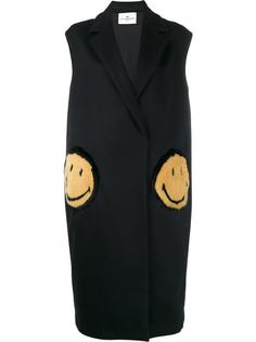 smiley patch sleeveless coat Anya Hindmarch